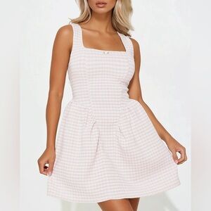 Iris Pink Checkered Mini Dress